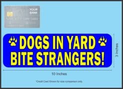 10in x 3in Dogs Bite Sticker Vinyl Animal Caution Stickers Decal Signs