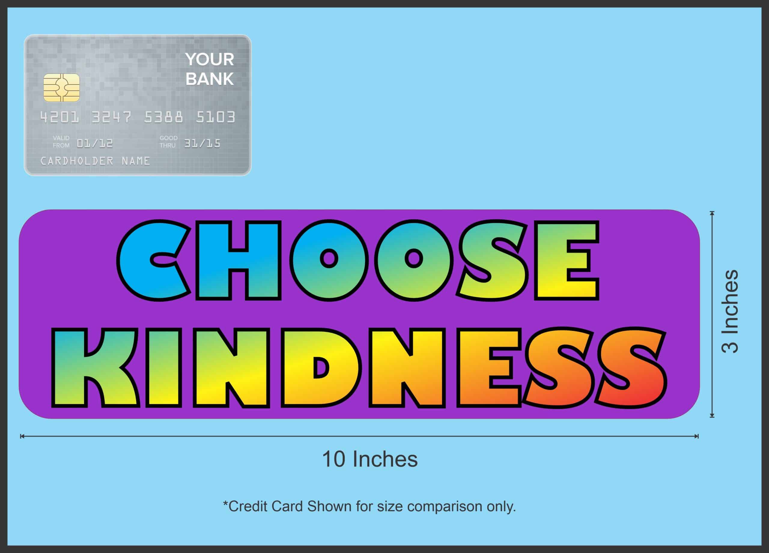 10in x 3in Purple Choose Kindness Magnet Bumper Magnets Inspire Vinyl Sign