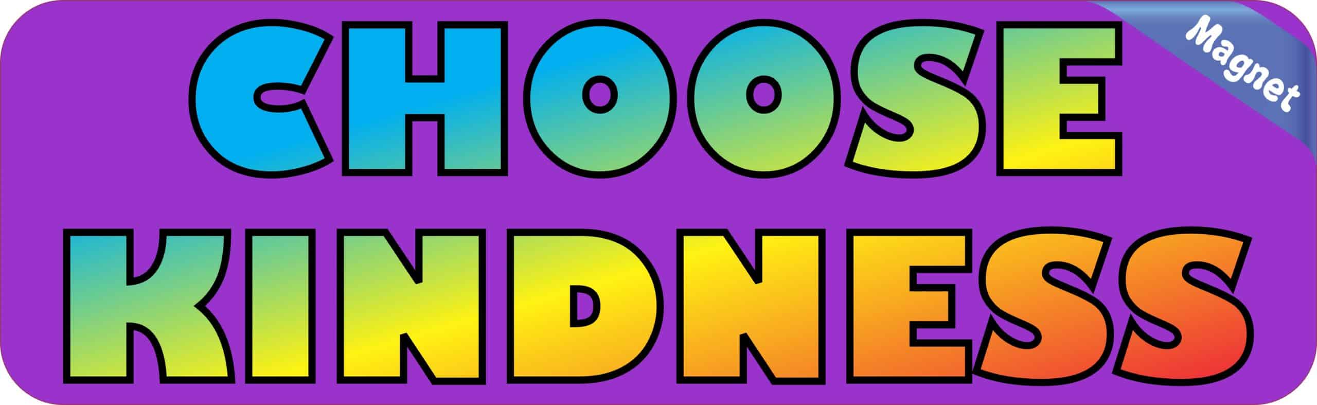 10in x 3in Purple Choose Kindness Magnet Bumper Magnets Inspire Vinyl Sign