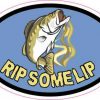 Oval Rip Some Lip Fishing Sticker