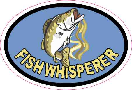 3in x 2in Oval Fish Whisperer Sticker Vinyl Sports Fishing Decal Stickers
