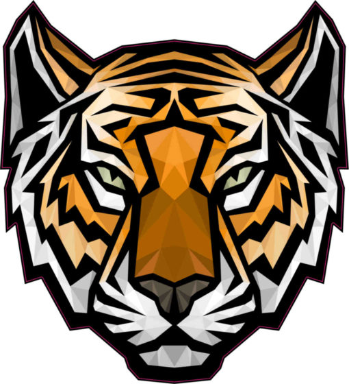 tiger head mascot sticker
