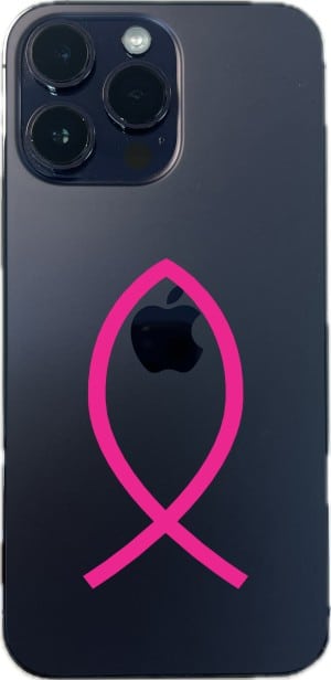 3 x 1.5 Pink Christian Fish Sticker Vinyl Cup Stickers Car Bump - Image 6