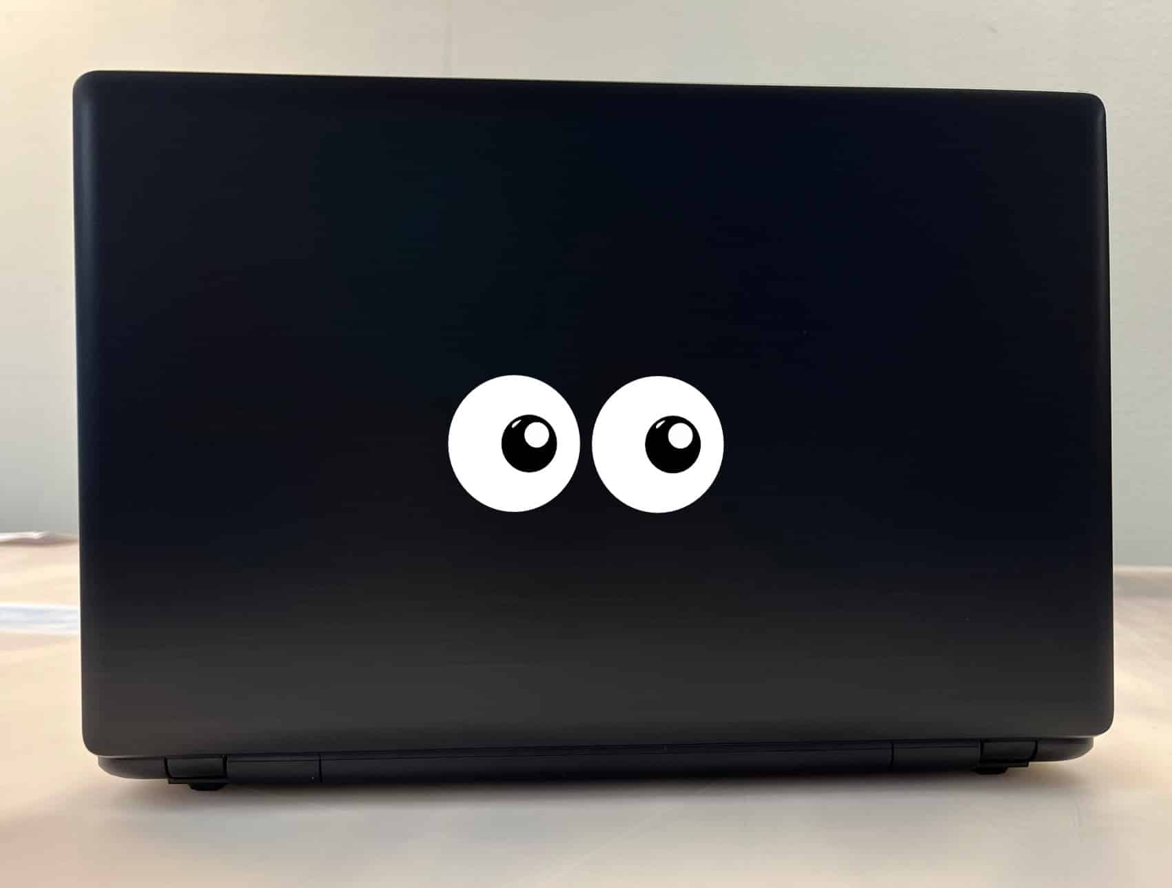 4 x 2 Black Right Facing Goofy Eyes Funny Sticker Vinyl Sticker Cup Decal - Image 3