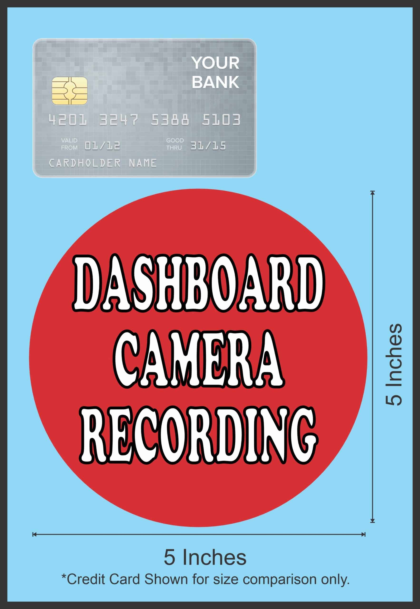 5X5 Recording Dashboard Camera Sticker Car Bumper Stickers Vinyl Cup Decal - Image 5
