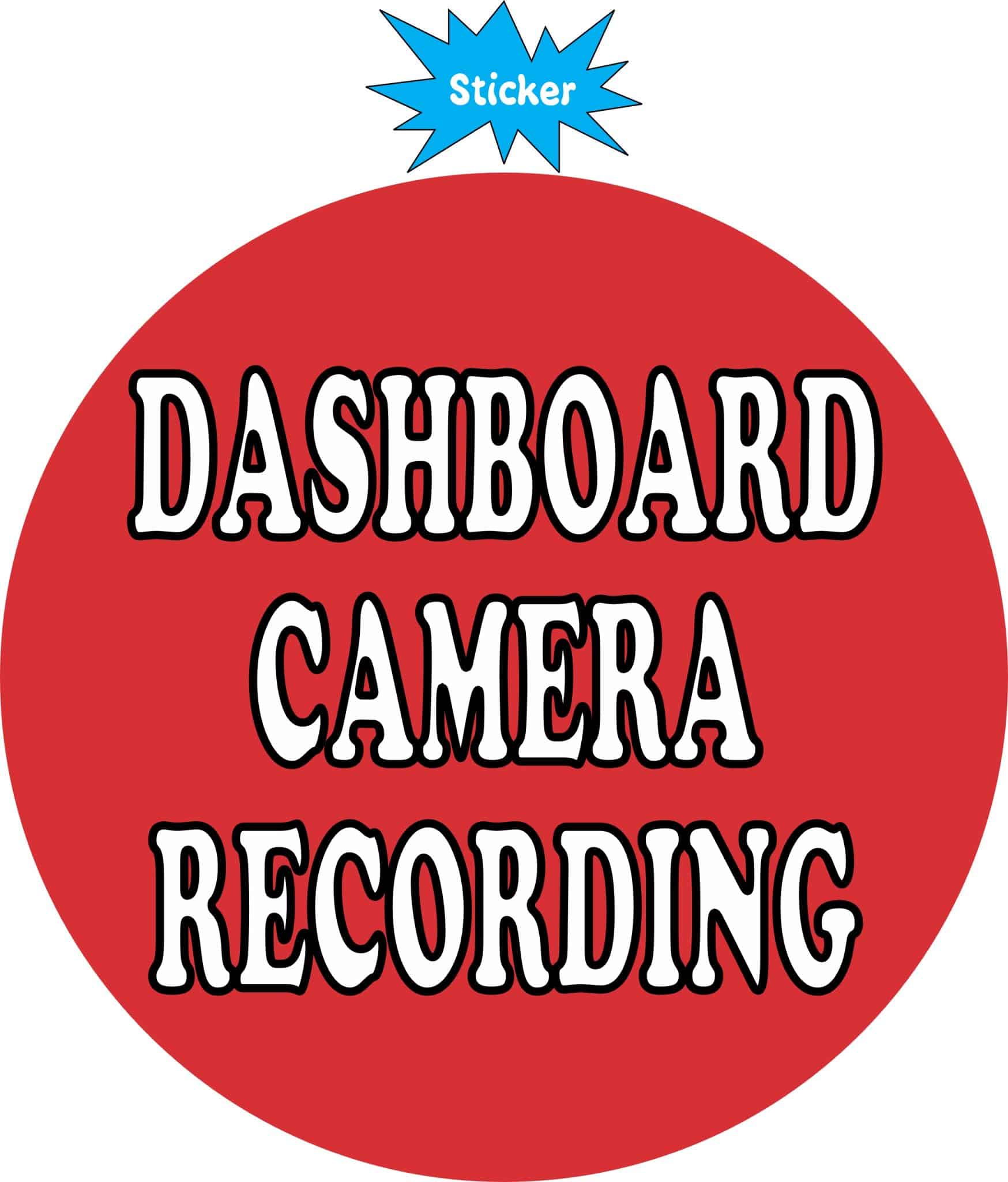 Camera Recording Sticker 5X5 Recording Dashboard Camera Sticker Car Bumper Stickers Vinyl Cup ...