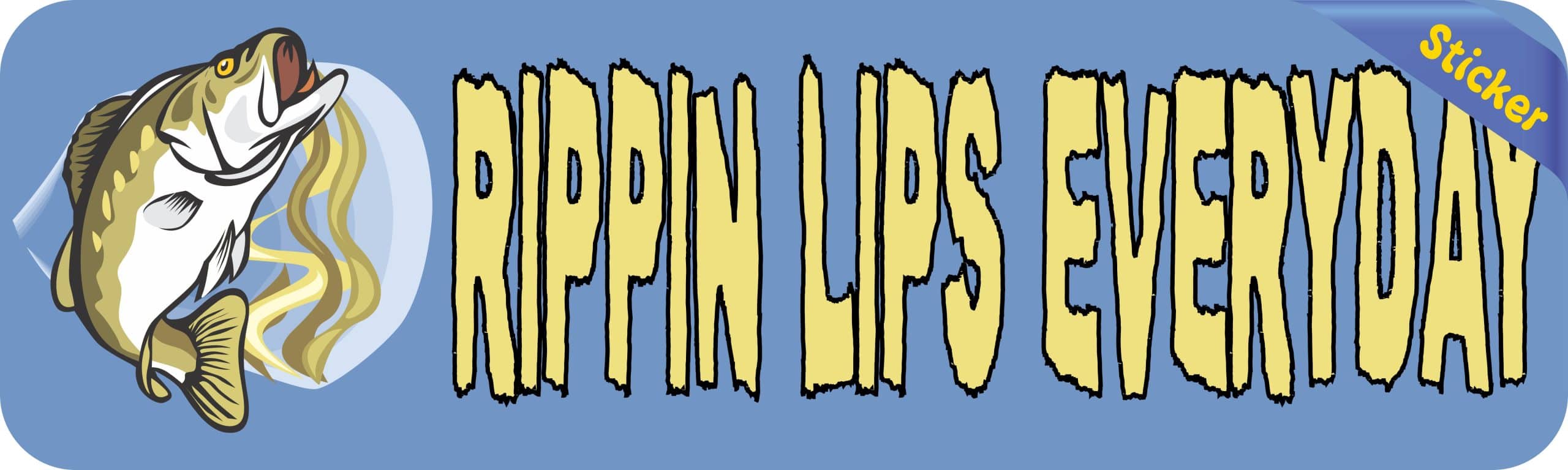 10in x 3in Rippin Lips Bumper Sticker Vinyl Sports Fishing Decal Stickers - Image 2
