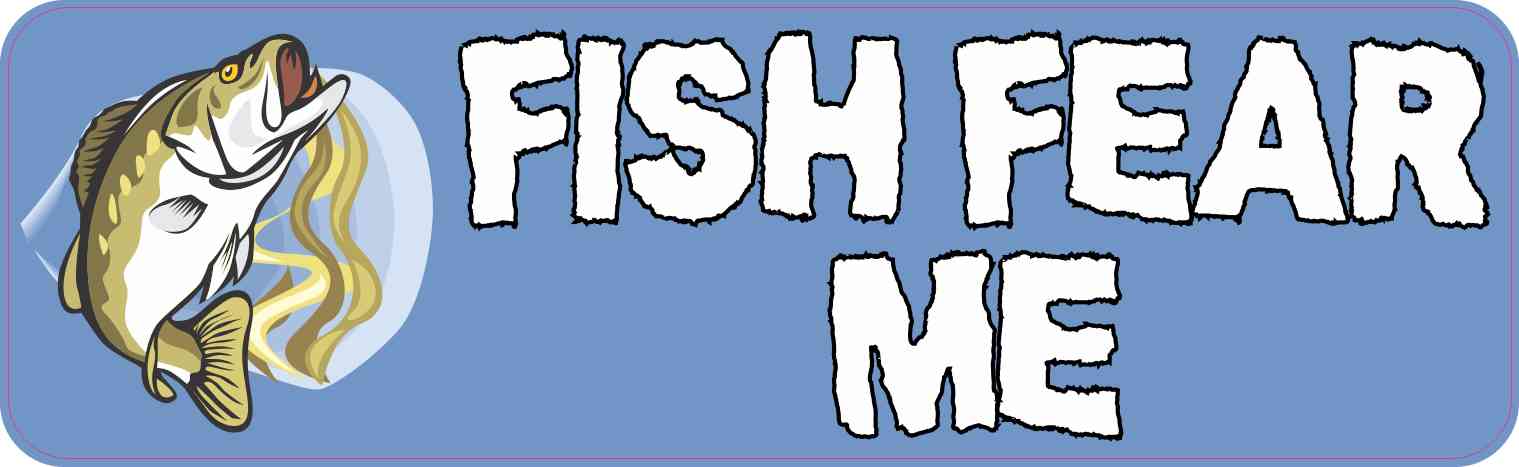 StickerTalk 10in x 3in Fish Fear Me Magnet Magnetic Vinyl Bass Fishing Bumper Magnets