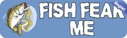 10in x 3in Fish Fear Me Magnet Magnetic Vinyl Bass Fishing Bumper Magnets