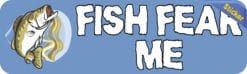 10in x 3in Fish Fear Me Bumper Sticker Vinyl Sports Fishing Decal Stickers