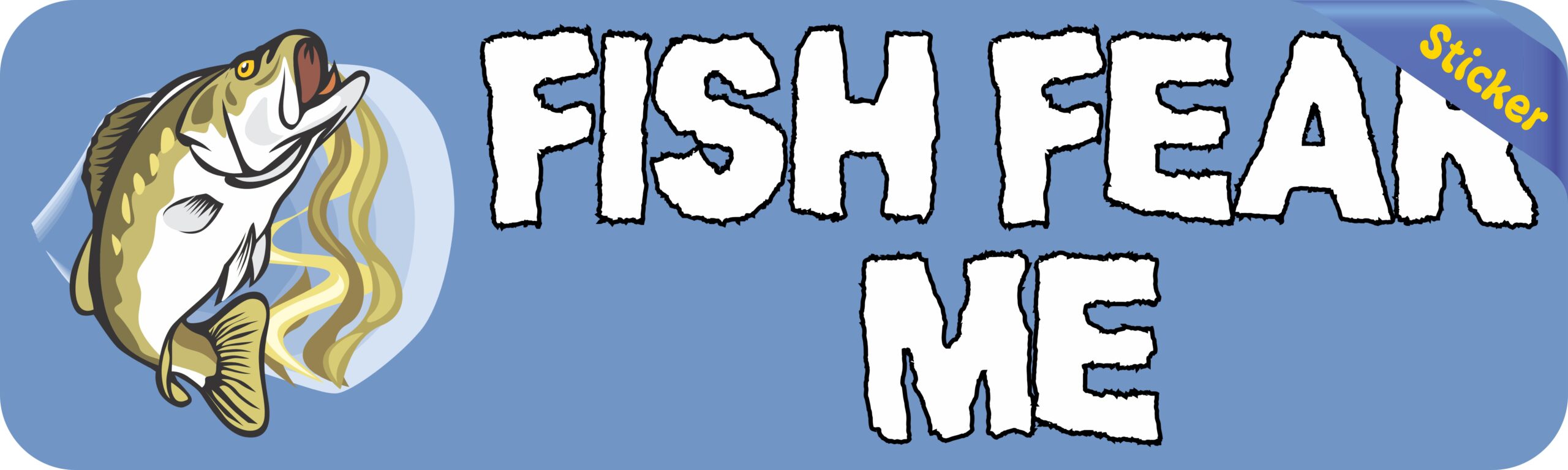 10in x 3in Fish Fear Me Bumper Sticker Vinyl Sports Fishing Decal Stickers