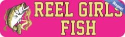 10in x 3in Bass Reel Girls Fish Bumper Magnet Magnetic Fishing Car Magnets