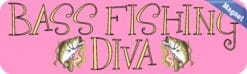10in x 3in Bass Fishing Diva Magnet Magnetic Vehicle Bumper Magnets