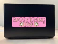 10in x 3in Bass Fishing Diva Bumper Sticker Vinyl Sports Decal Stickers