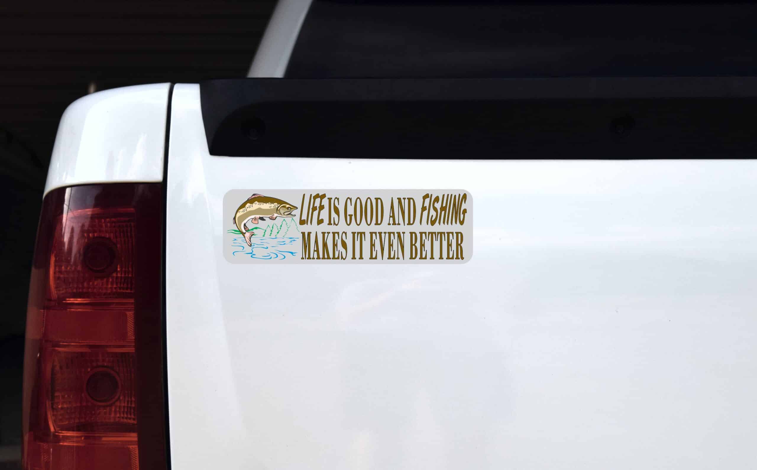 10in x 3in Fishing Makes Life Better Fishing Magnet Magnetic Vinyl Magnets