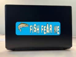 10in x 3in Fish Fear Me Bumper Sticker Vinyl Sport Fishing Vehic