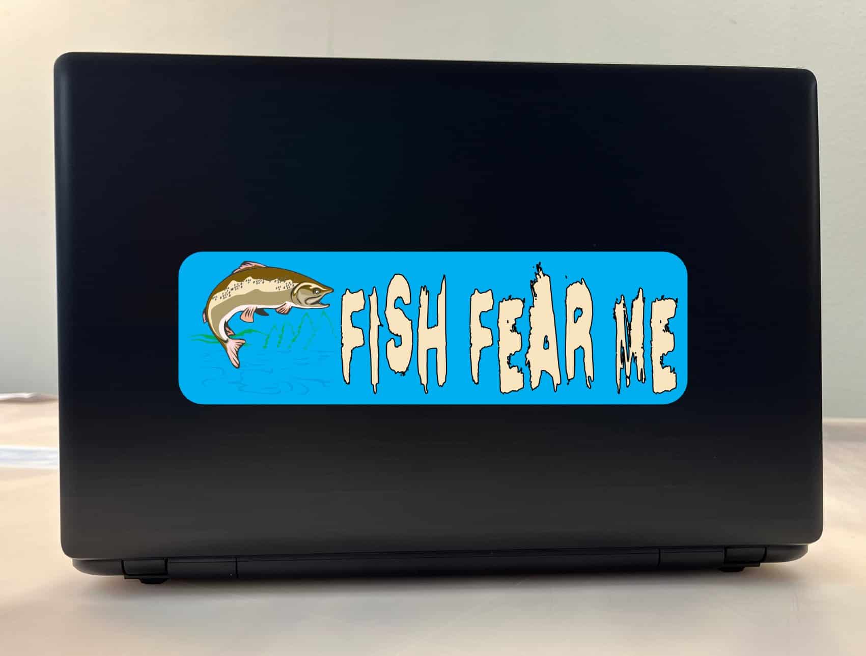 10in x 3in Fish Fear Me Bumper Sticker Vinyl Sport Fishing Vehic