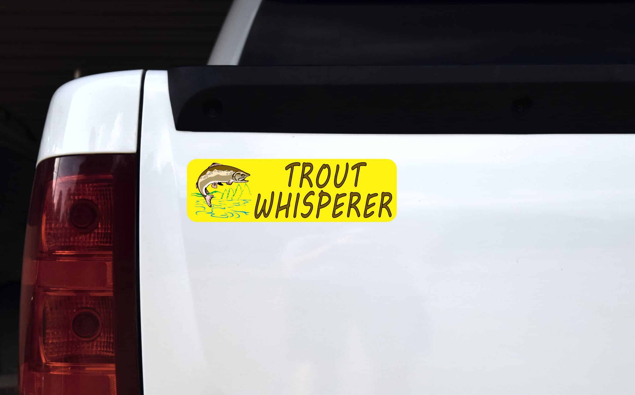 10in x 3in Trout Whisperer Magnet Magnetic Vinyl Fishing Bumper Magnets
