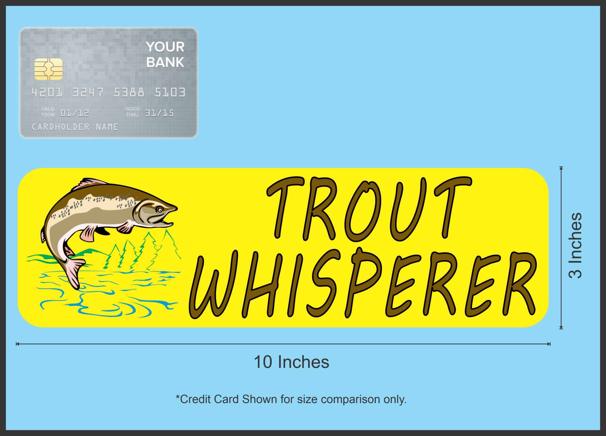 10in x 3in Trout Whisperer Magnet Magnetic Vinyl Fishing Bumper Magnets