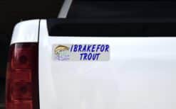 10in x 3in I Brake For Trout Bumper Sticker Vinyl Animal Vehicle Stickers