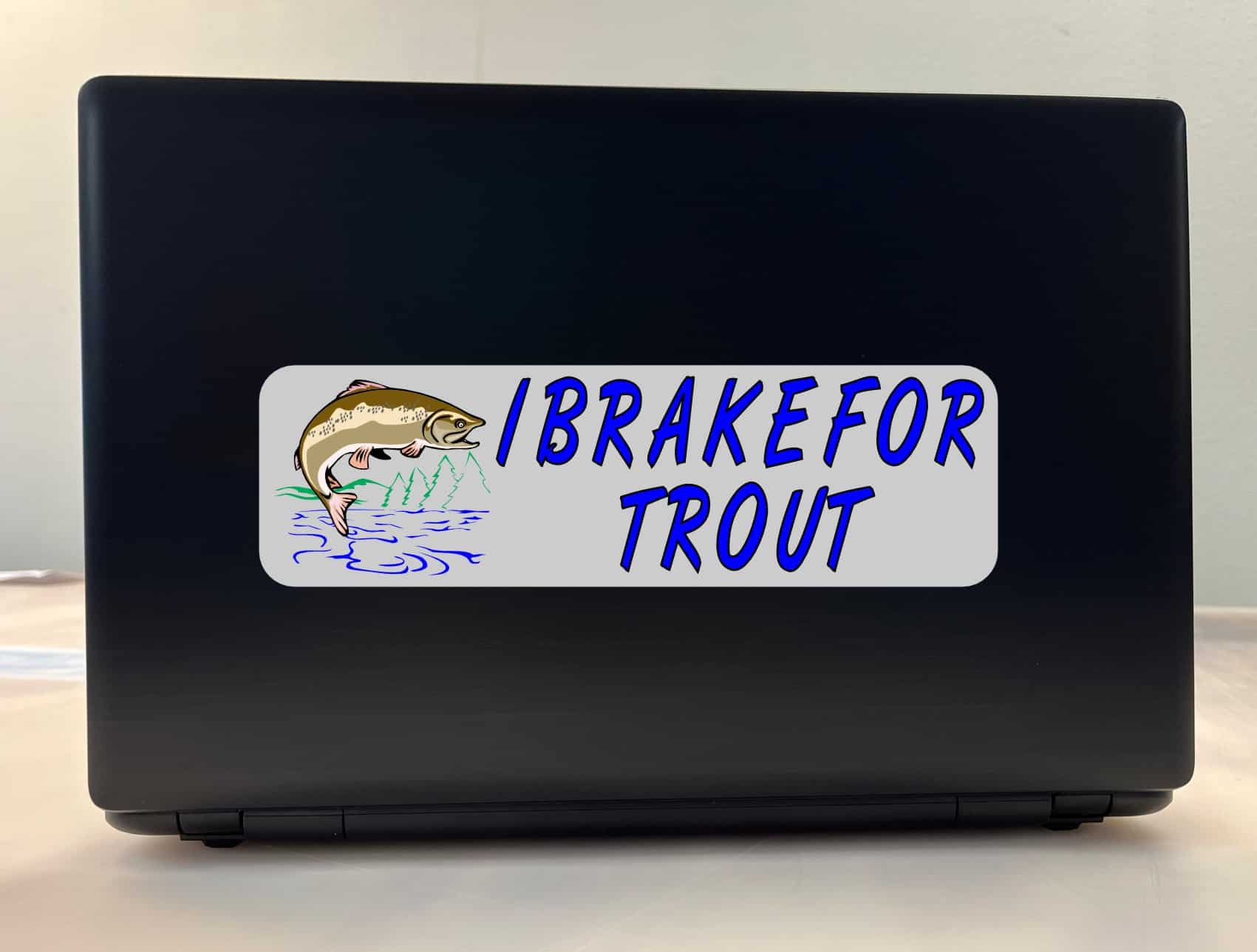 10in x 3in I Brake For Trout Bumper Sticker Vinyl Animal Vehicle Stickers