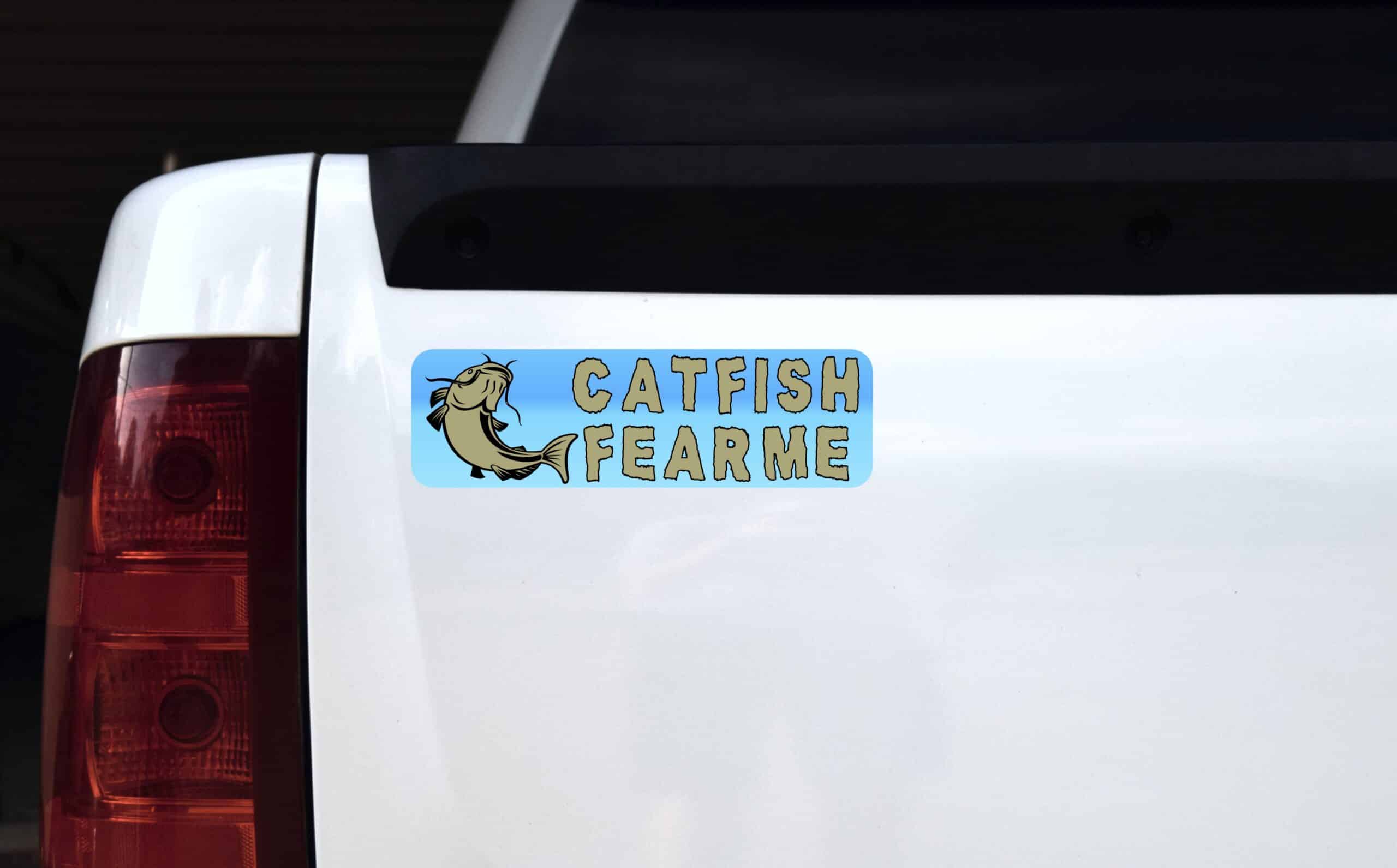 10in x 3in Catfish Fear Me Fishing Magnet Magnetic Vinyl Sports Magnets