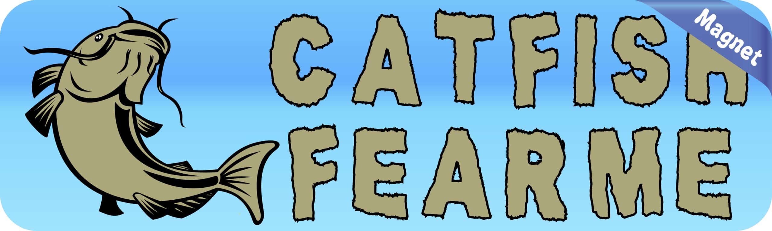 10in x 3in Catfish Fear Me Fishing Magnet Magnetic Vinyl Sports Magnets