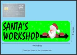 10in X 3in Santa's Workshop Sticker Vinyl Christmas Bumper Stickers Decal