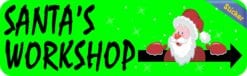 10in X 3in Santa's Workshop Sticker Vinyl Christmas Bumper Stickers Decal