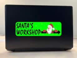 10in X 3in Santa's Workshop Sticker Vinyl Christmas Bumper Stickers Decal