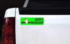 10in X 3in Left Santa's Workshop Sticker Vinyl Christmas Stickers Decal