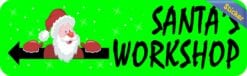 10in X 3in Left Santa's Workshop Sticker Vinyl Christmas Stickers Decal