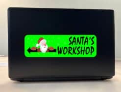 10in X 3in Left Santa's Workshop Sticker Vinyl Christmas Stickers Decal