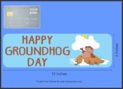 10in x 3in Blue Happy Groundhog Day Bumper Sticker Vinyl Holiday