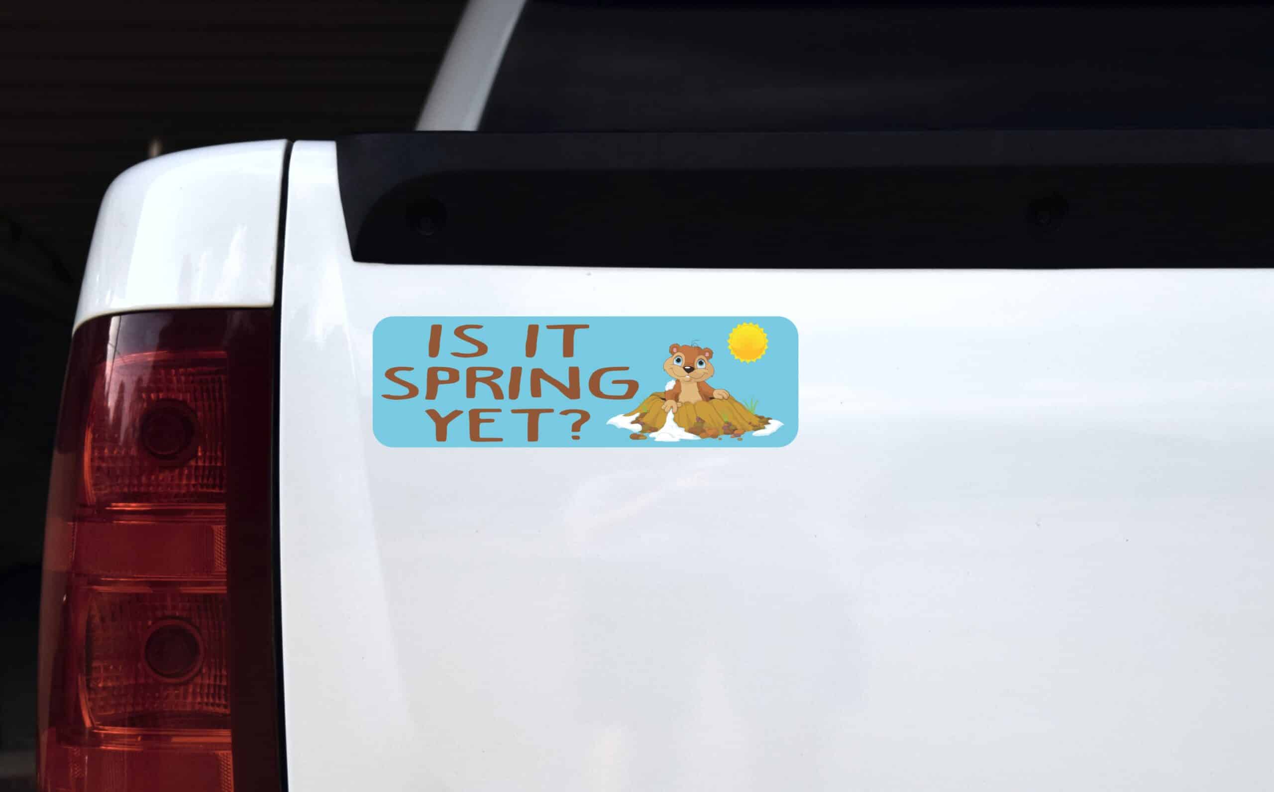 10in x 3in Is It Spring Yet Groundhog Day Magnet Magnetic Holiday Bumper Sign
