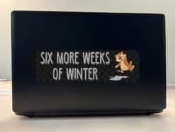 10in x 3in Six More Weeks Of Winter Groundhog Day Bumper Sticker Holiday Decal