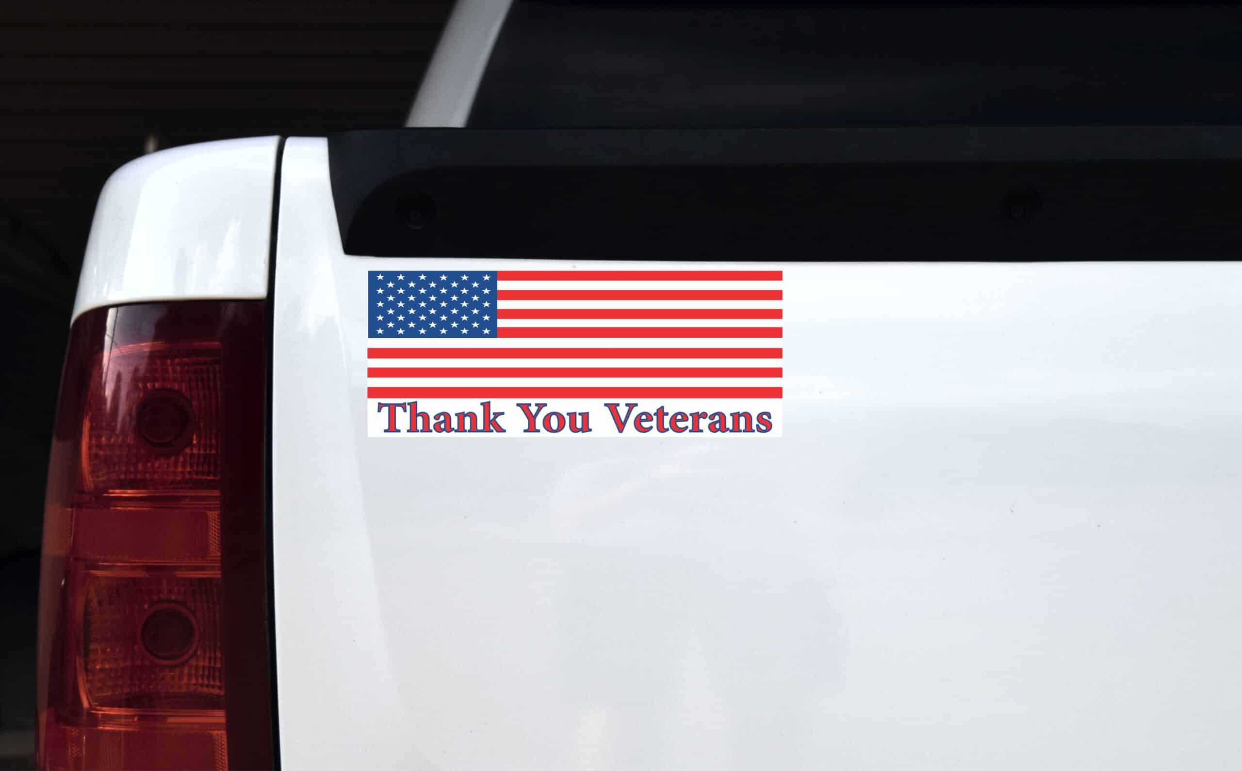 10in x 4in Thank You Veterans Magnet Patriotic Magnetic Vehicle