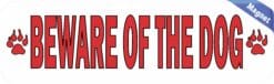 10in x 3in Red Beware Of The Dog Magnet Magnetic Caution Sign Dog