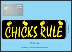 10in x 3in Chicks Rule Bumper Sticker Vinyl Funny Animal Decal Stickers