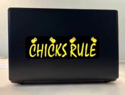 10in x 3in Chicks Rule Bumper Sticker Vinyl Funny Animal Decal Stickers