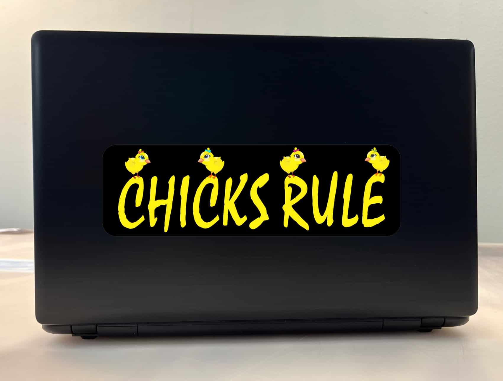 10in x 3in Chicks Rule Bumper Sticker Vinyl Funny Animal Decal Stickers
