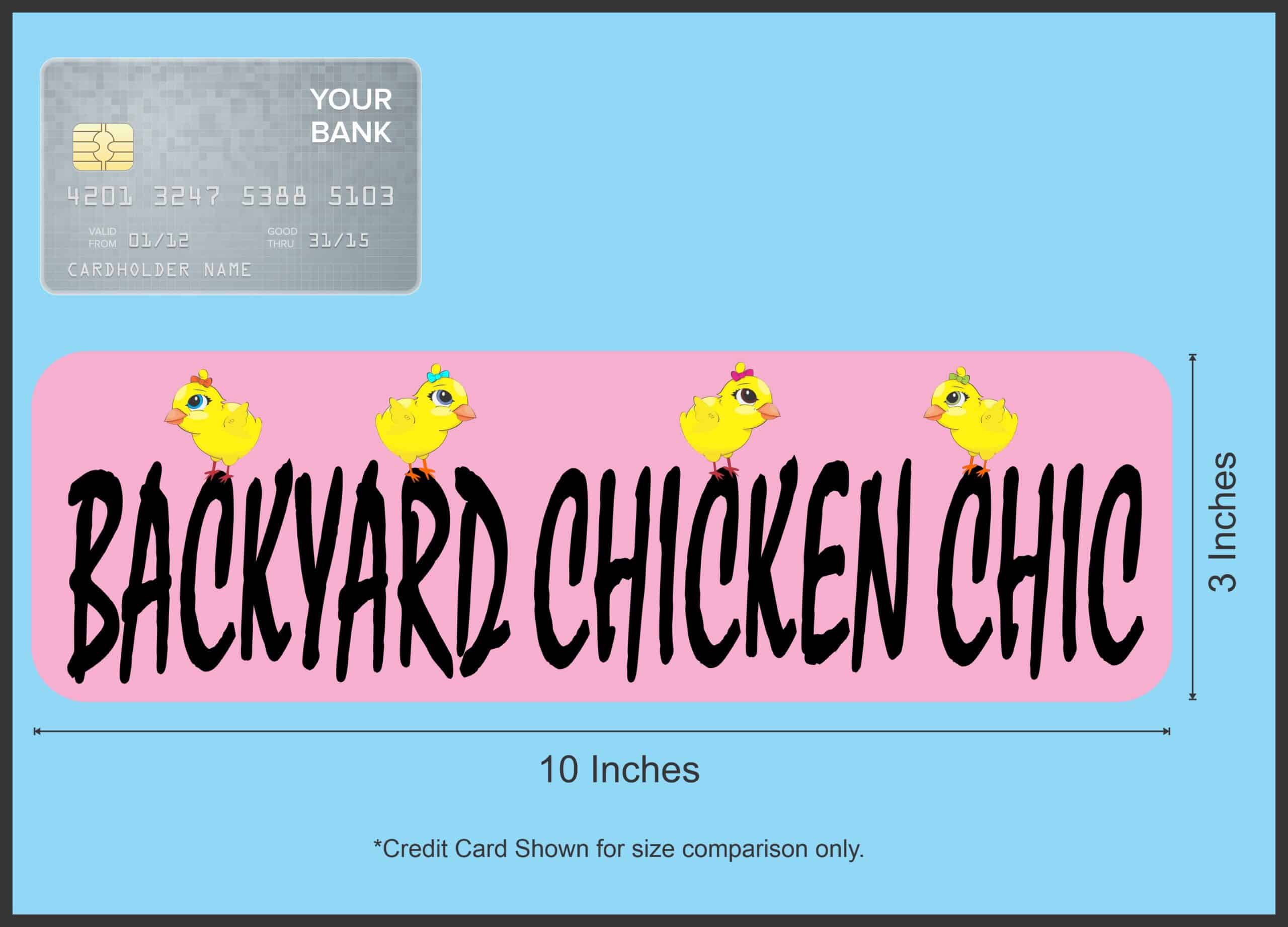 10in x 3in Backyard Chicken Chic Magnet Magnetic Animal Bumper Magnets