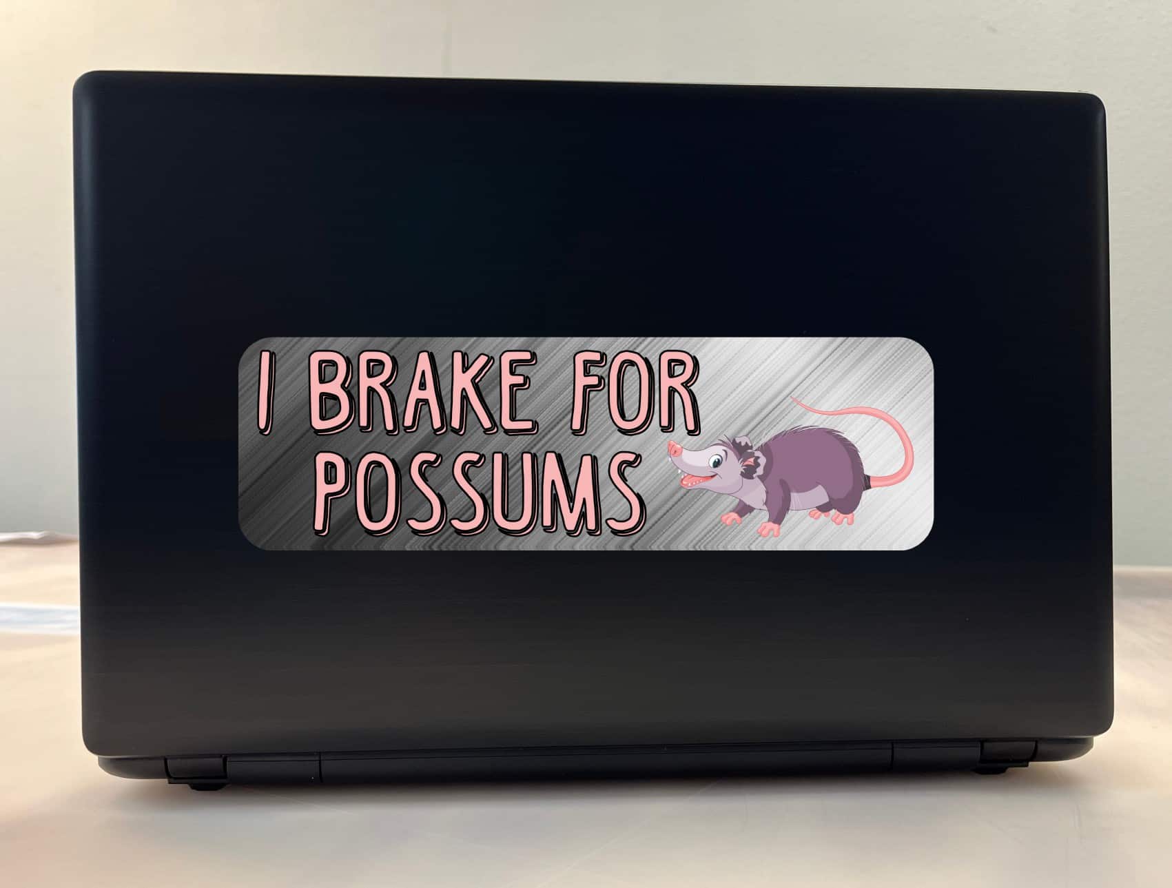 10in x 3in I Brake For Possums Bumper Sticker Vinyl Animal Vehicle Stickers