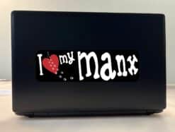 10in x 3in I Love My Manx Bumper Sticker Vinyl Vehicle Window De