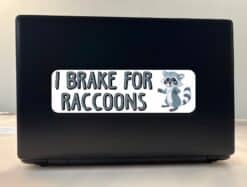 10in x 3in I Brake For Raccoons Magnet Magnetic Animal Vehicle Bumper