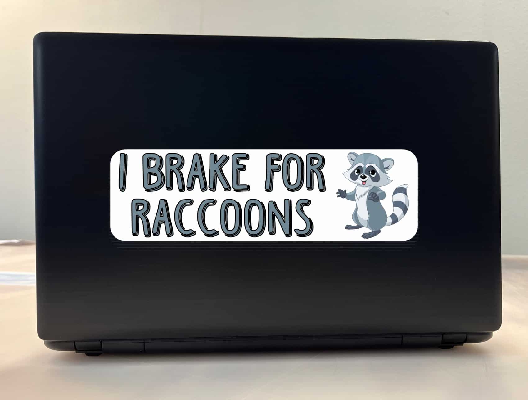 10in x 3in I Brake For Raccoons Magnet Magnetic Animal Vehicle Bumper