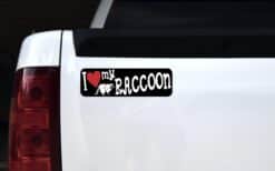 10in x 3in I Love My Raccoon Bumper Sticker Vinyl Vehicle Animal Decal