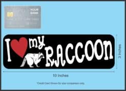 10in x 3in I Love My Raccoon Bumper Sticker Vinyl Vehicle Animal Decal
