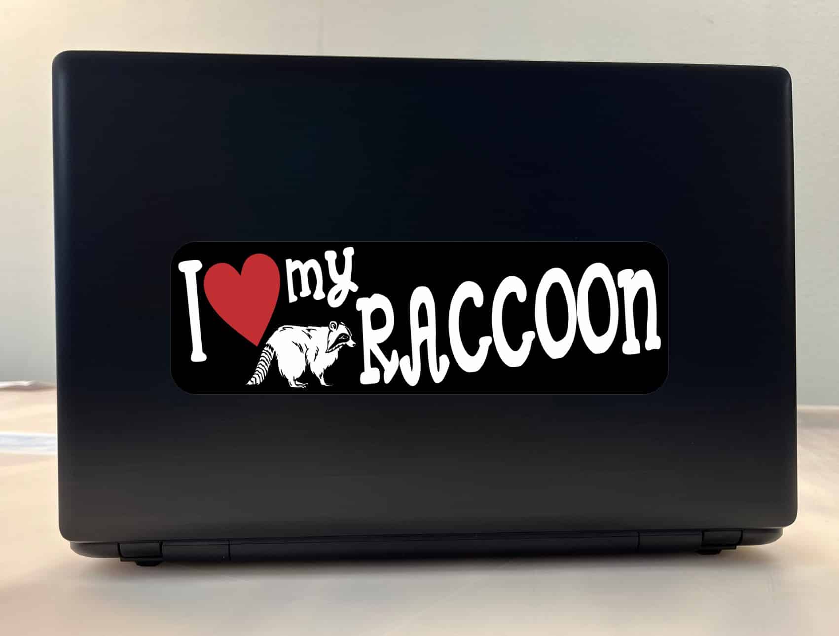 10in x 3in I Love My Raccoon Bumper Sticker Vinyl Vehicle Animal Decal