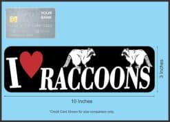 10in x 3in I Love Raccoons Bumper Sticker Vinyl Vehicle Pet Anim